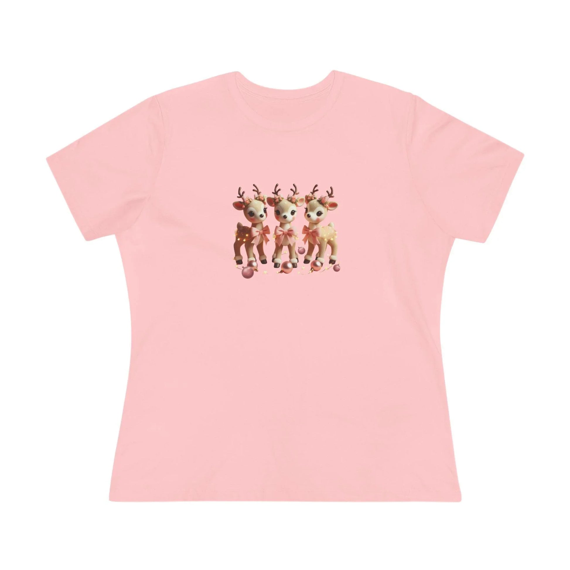 Rose Gold Reindeer Trio Christmas Decor - Women's Softstyle Tee - Whippie's