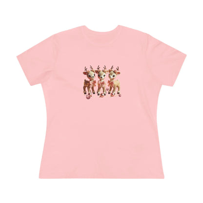 Rose Gold Reindeer Trio Christmas Decor - Women's Softstyle Tee - Whippie's