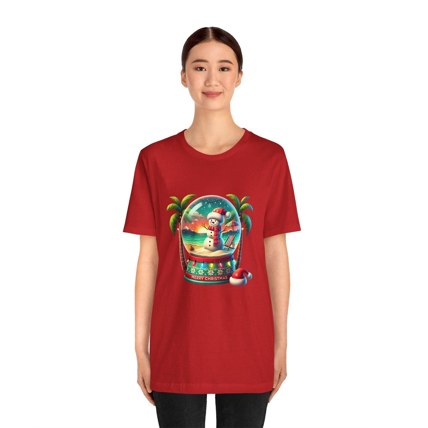 Tropical Christmas Paradise: Merry Christmas Unisex Jersey Short Sleeve Tee - Whippie's