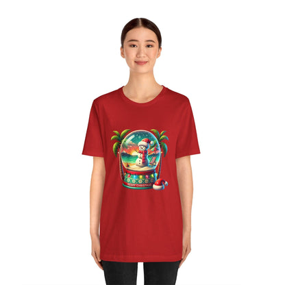 Tropical Christmas Paradise: Merry Christmas Unisex Jersey Short Sleeve Tee - Whippie's