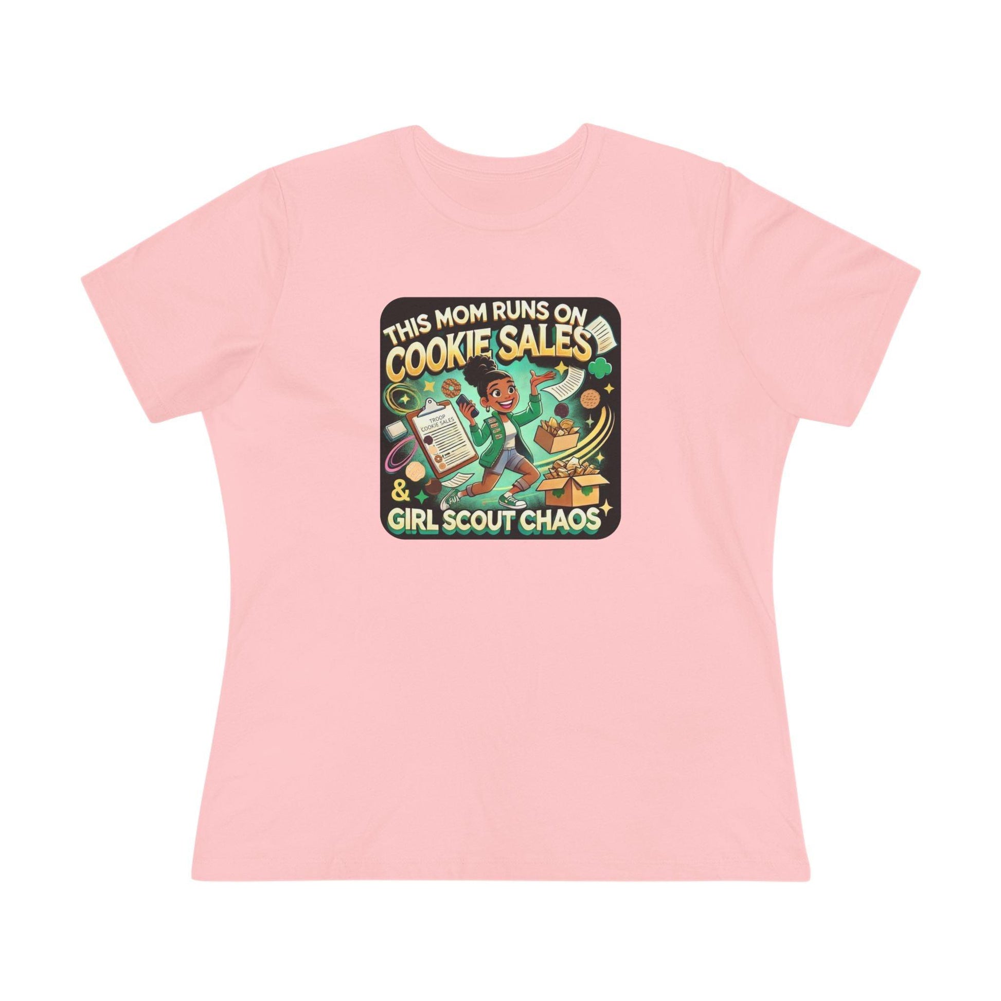 This Mom Runs on Cookies and Girl Scout Chaos - Women's Tee - Embrace the Girl Scout Hustle! (Leader Edition) - Whippie's