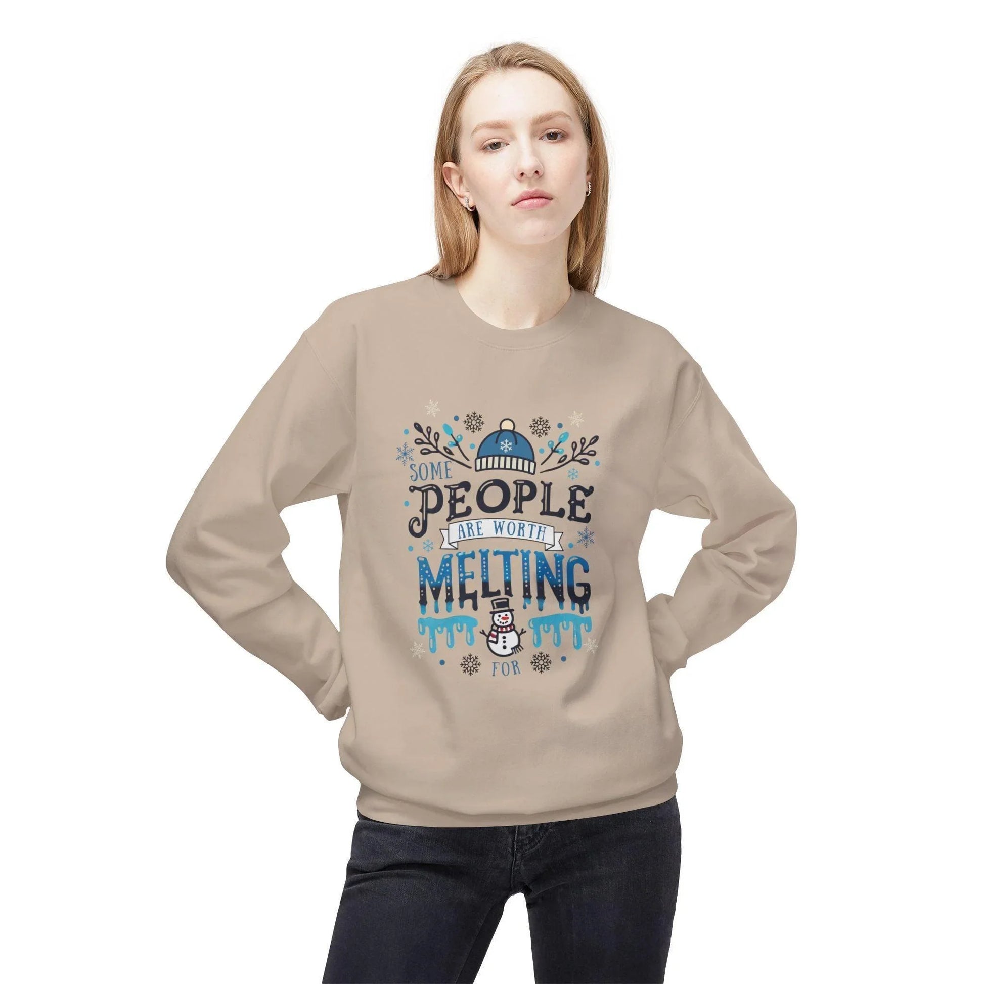 ☃️ Some People are Worth Melting For ❤️ Unisex Fleece Sweatshirt ✨ - Whippie's