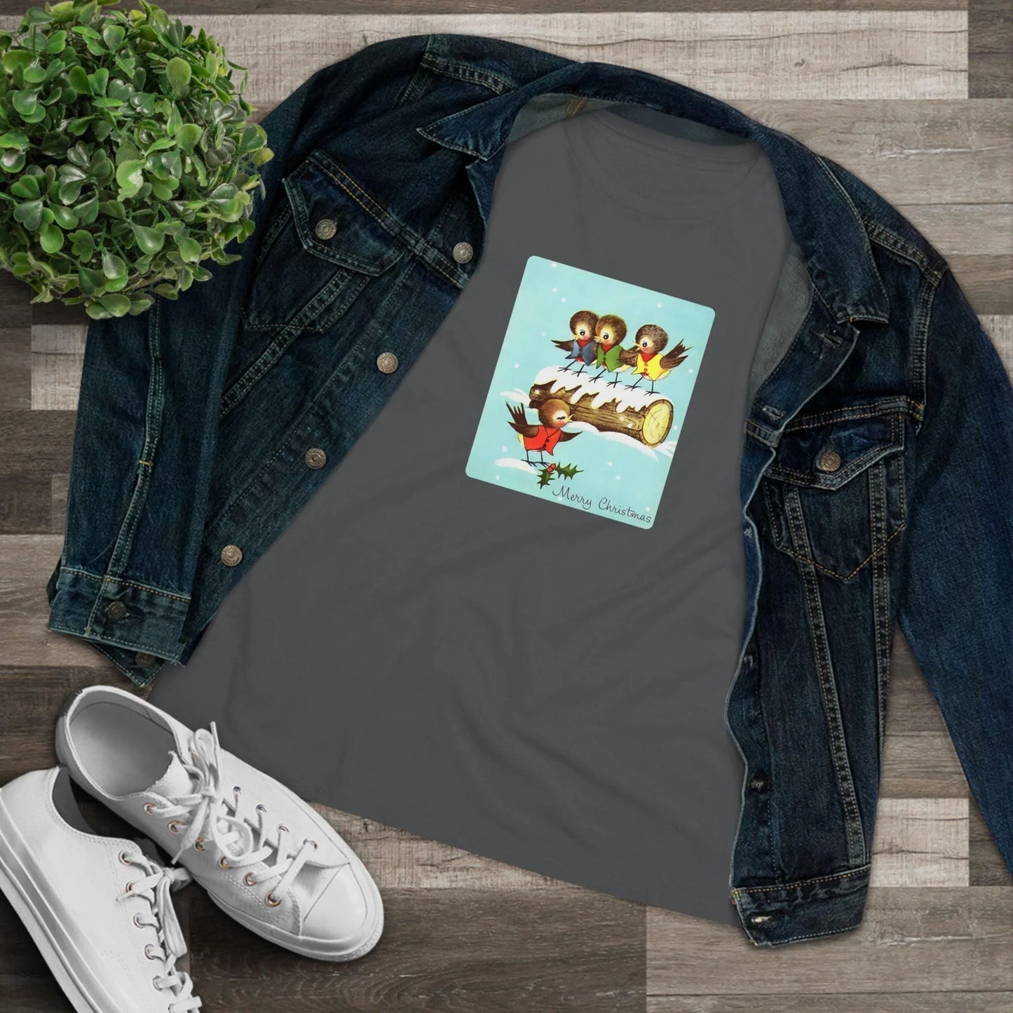 Merry Christmas Song Birds - Women's Tee - Whippie's