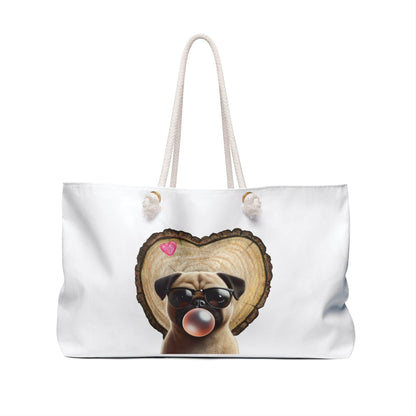 Pug Love Weekender Tote Bag - 🐶💕 Pack Your Bags for a Weekend of Fun! 💕🐶 - Whippie's