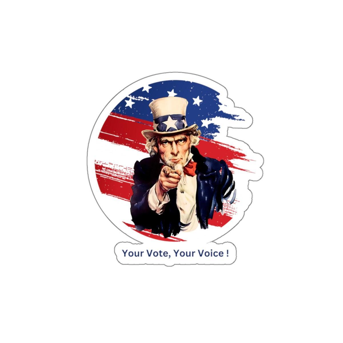 Your Vote, Your Voice! - Kiss-Cut Stickers - Whippie's