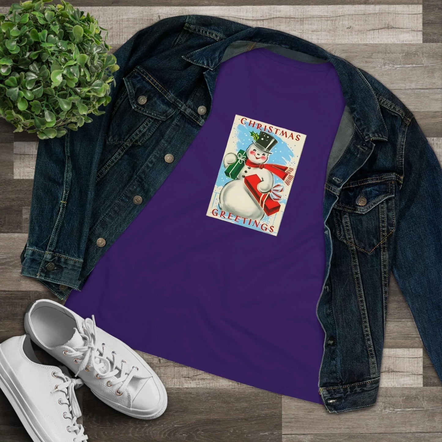 Christmas Greetings - Snowman - Women's Tee - Whippie's