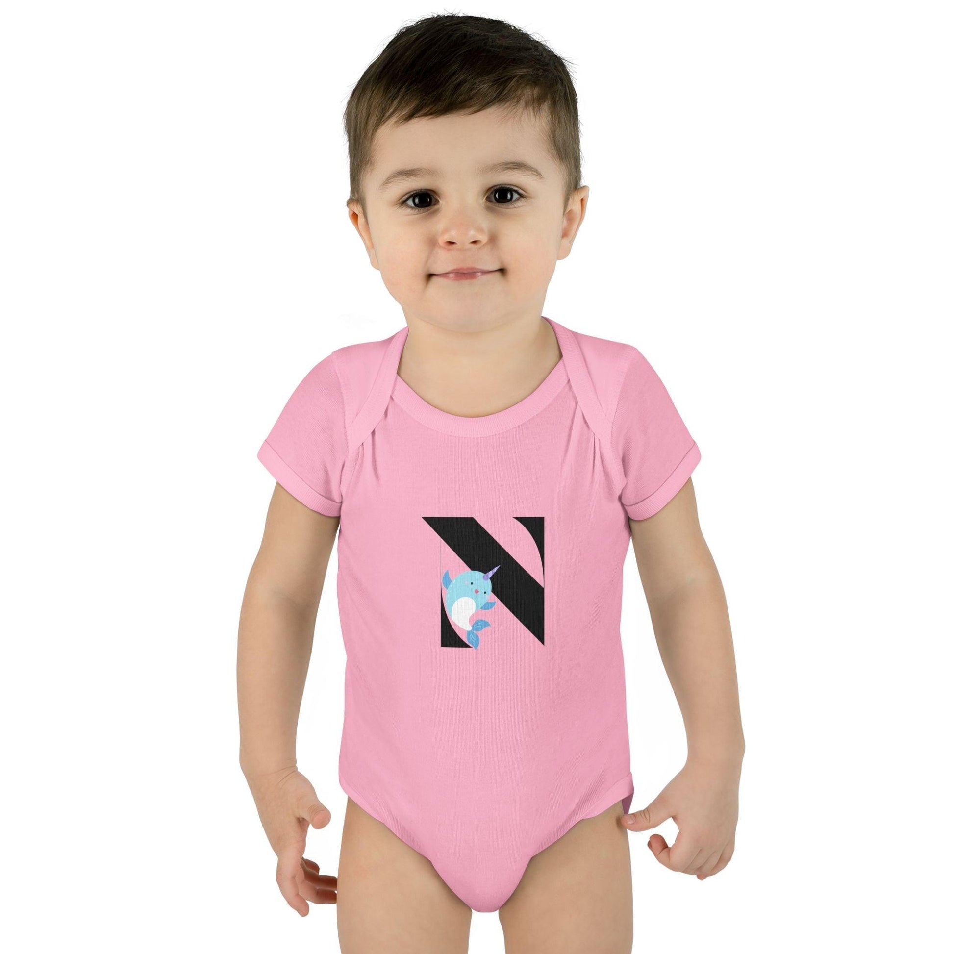 Alphabet Adventures: Letter N - Nice Narwhal Baby Onesie N is for Nice Narwhal! - Whippie's