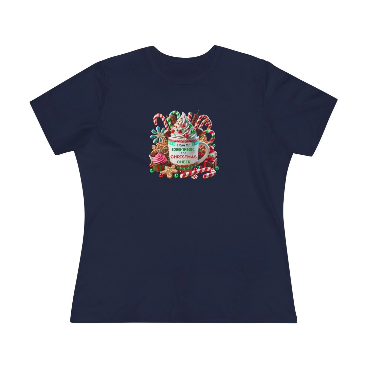 ☕🎄 I Run on Coffee & Christmas Cheer 🎁🌟 - Women's Softstyle Tee - Whippie's