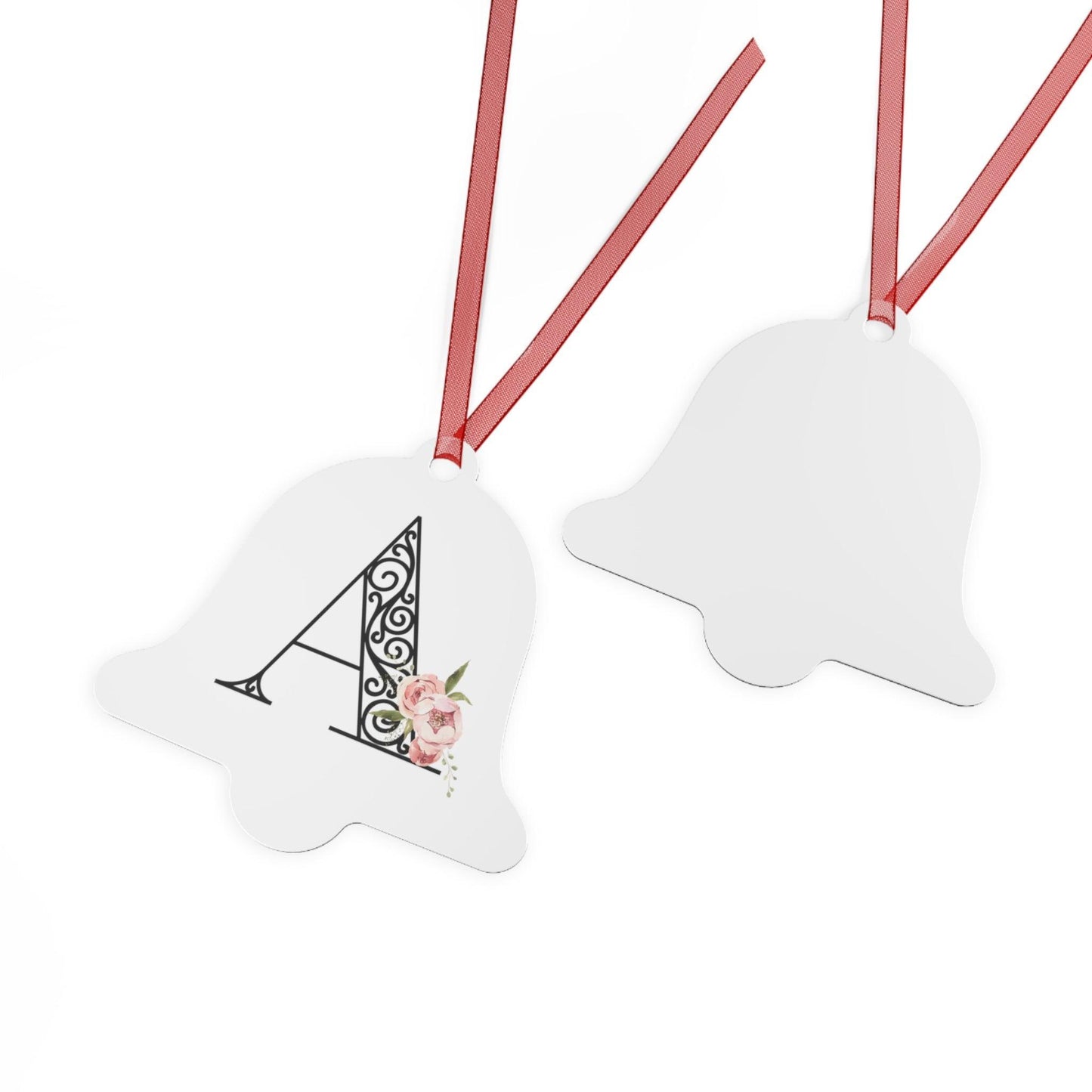 Floral Letters: Letter A - Metal Christmas Ornament - Whippie's