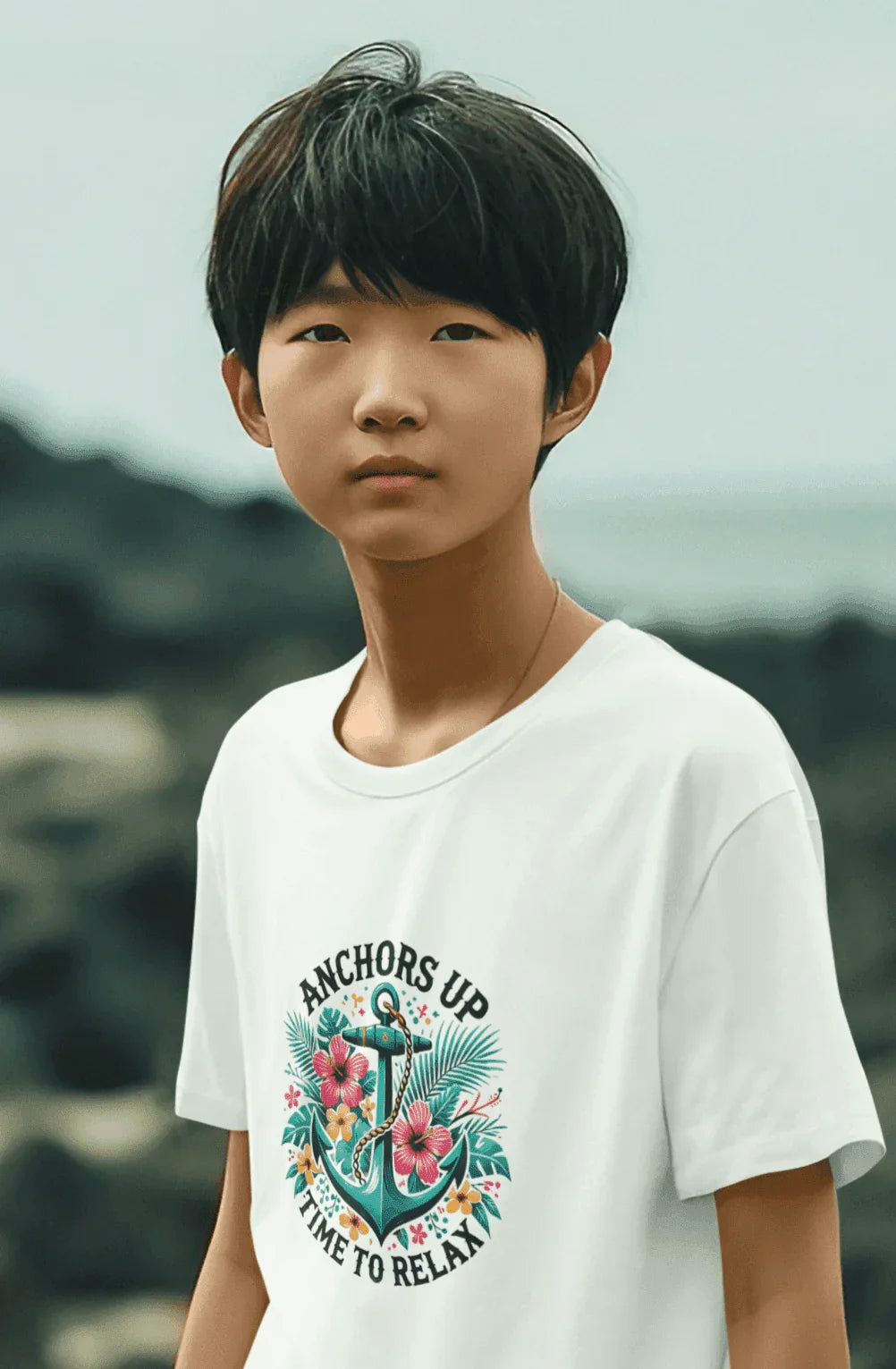 Anchors Up - Time to Relax Kids' Unisex Tee! 🌺⚓️ - Whippie's