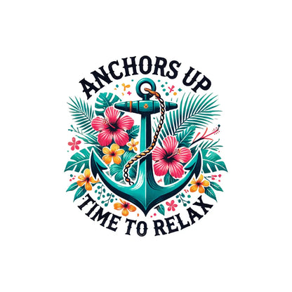 Anchors Up - Time to Relax - Unisex Tee! 🌺⚓️ - Whippie's