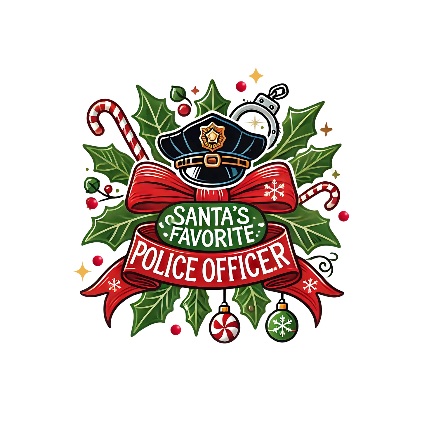 Santa's Favorite Police Officer Tee - Festive & Brave!