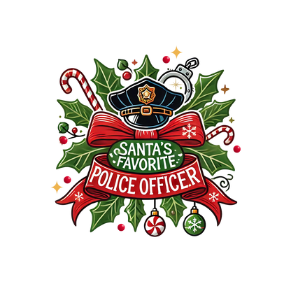 Santa's Favorite Police Officer Tee - Festive & Brave!