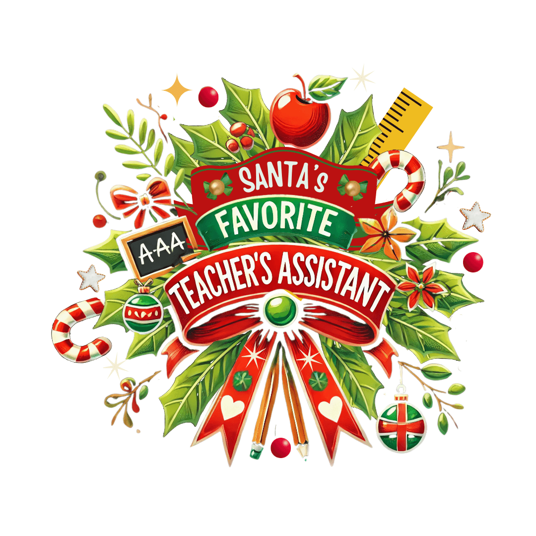 Santa's Favorite Teacher's Assistant - Spreading Holiday Cheer in the Classroom! 🎅🎄 Unisex Tee 🍎🎅 - Whippie's