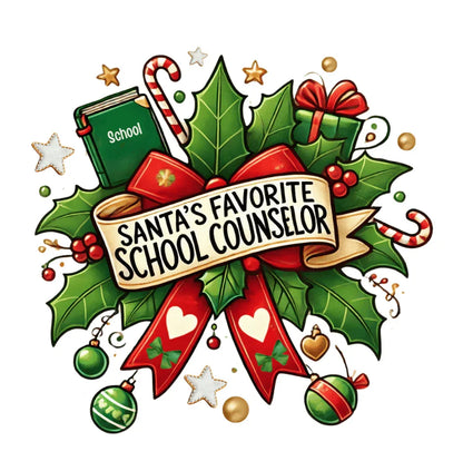 Santa's Favorite School Counselor Unisex Tee 🍎🎅 - Whippie's