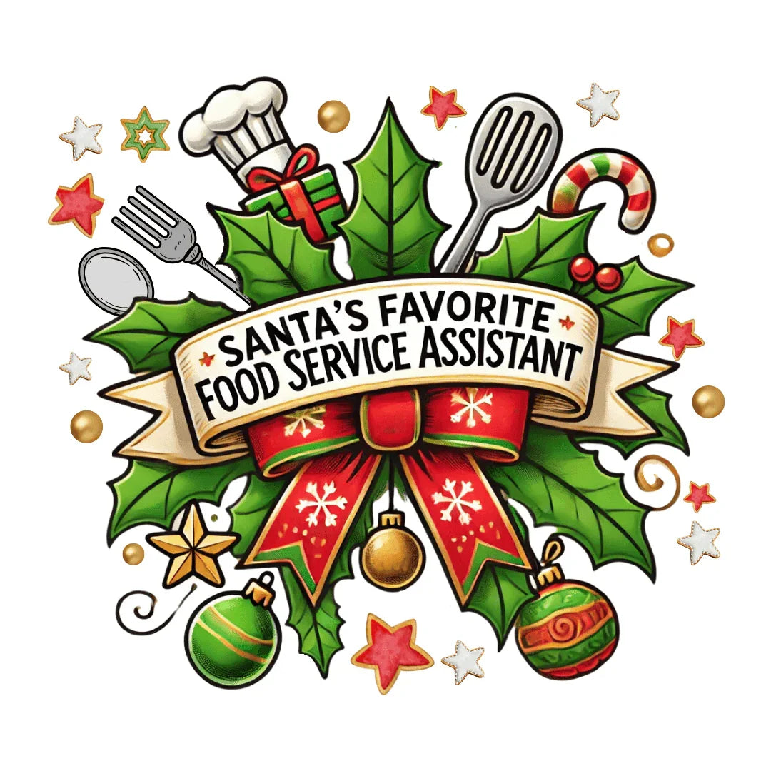 Santa's Favorite School Food Service Assistant Unisex Tee 🍽️🎅 - Whippie's