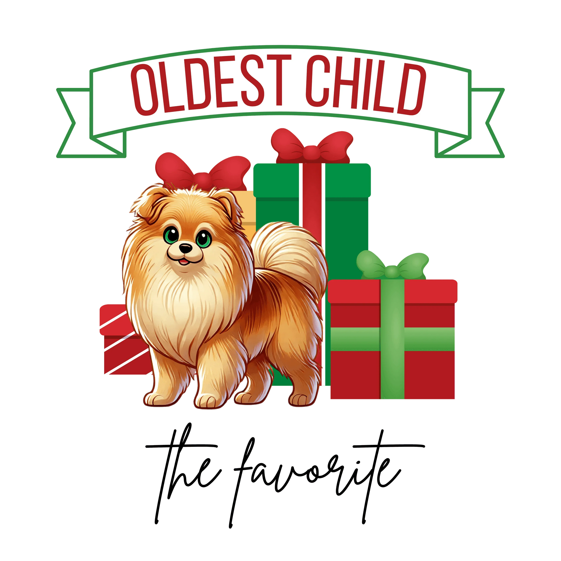 Oldest Child, The Favorite 🎁🐶 Pomeranian - Kids' Tee! 🎁👑 - Whippie's