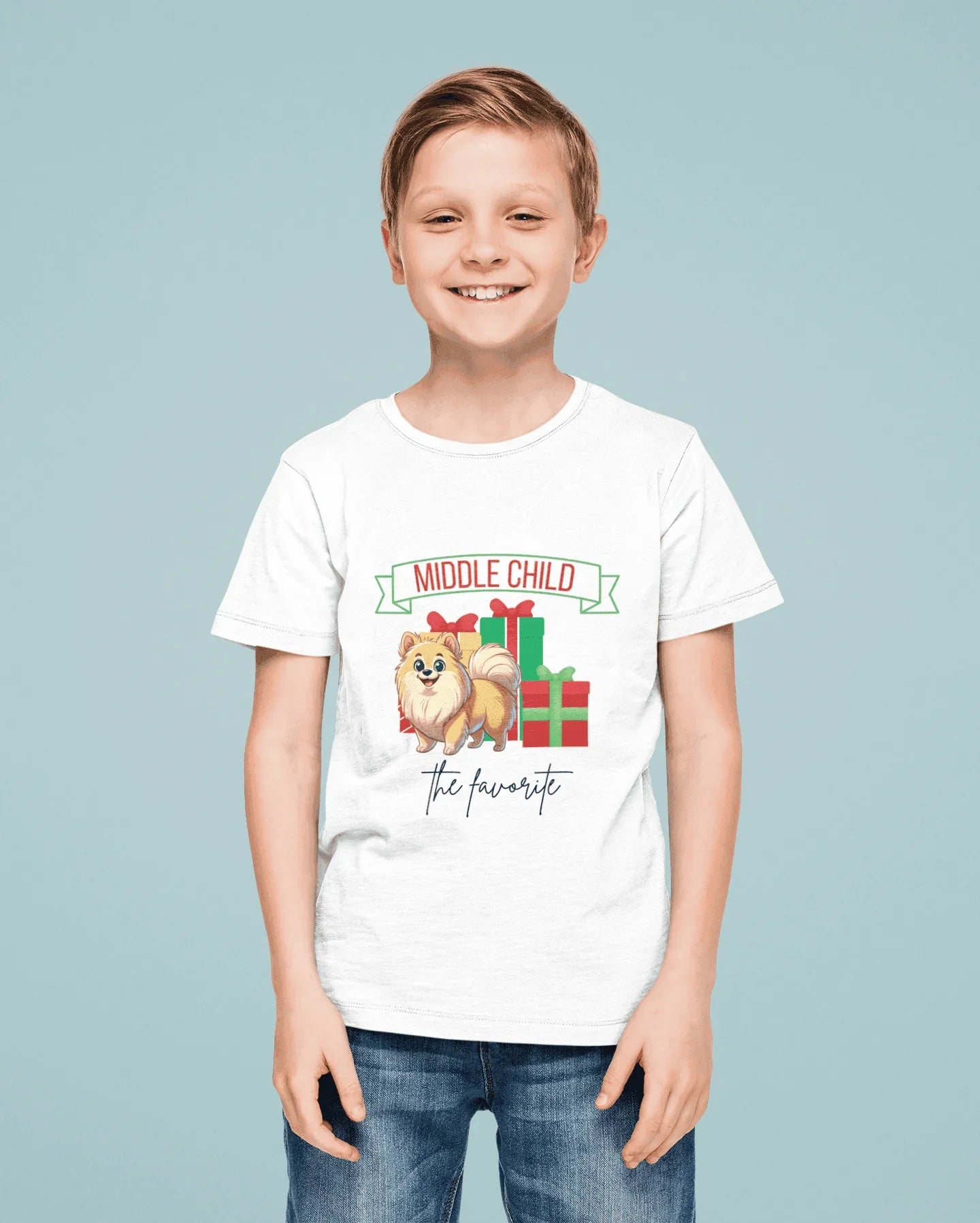 Middle Child, The Favorite 🎁🐶 Pomeranian - Kids' Tee! 🎁👑 - Whippie's