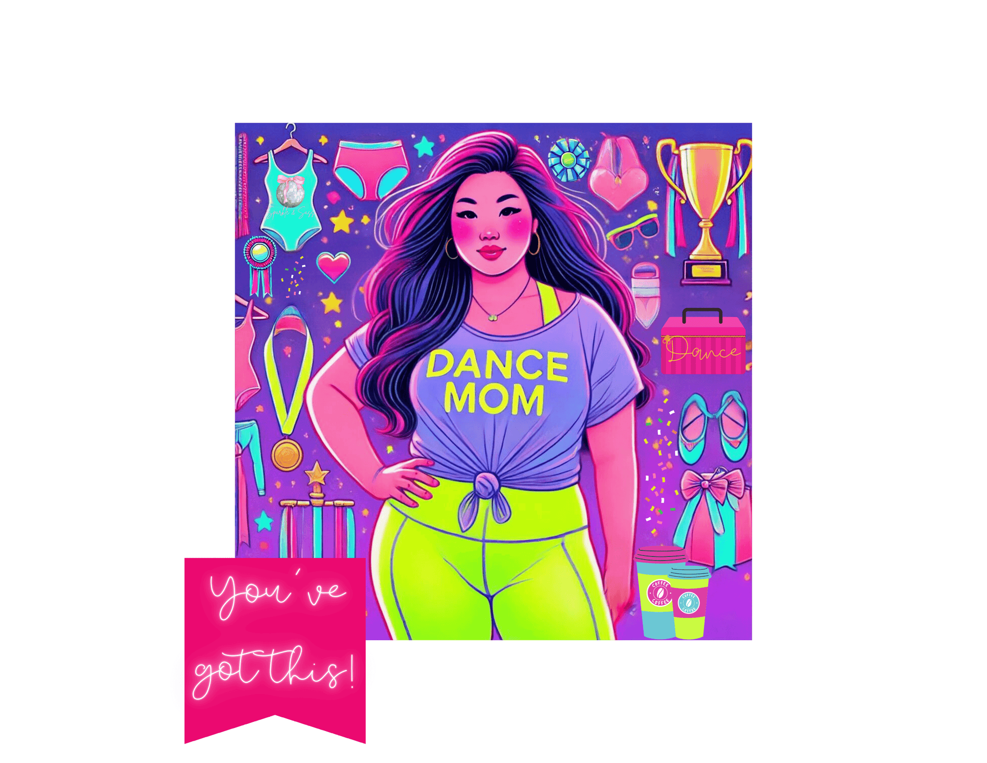 Dance Mom: You've Got This - Asian Mom (Curvy) - Women's Softstyle Tee Celebrate Your Inner Dance Mom! - Whippie's