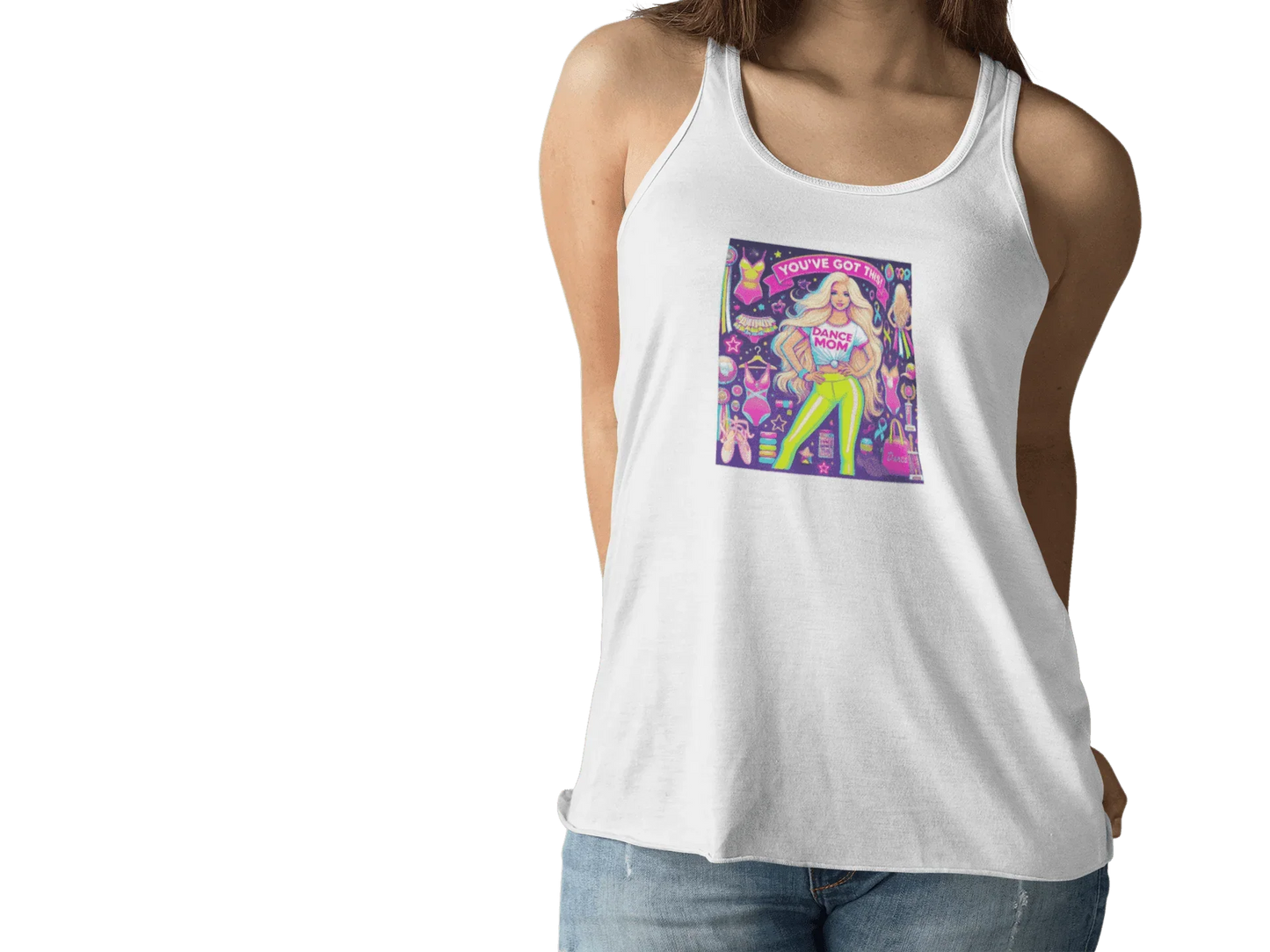 Dance Mom: You've Got This - Blonde (Young) Mom Flowy Racerback Tank - Whippie's