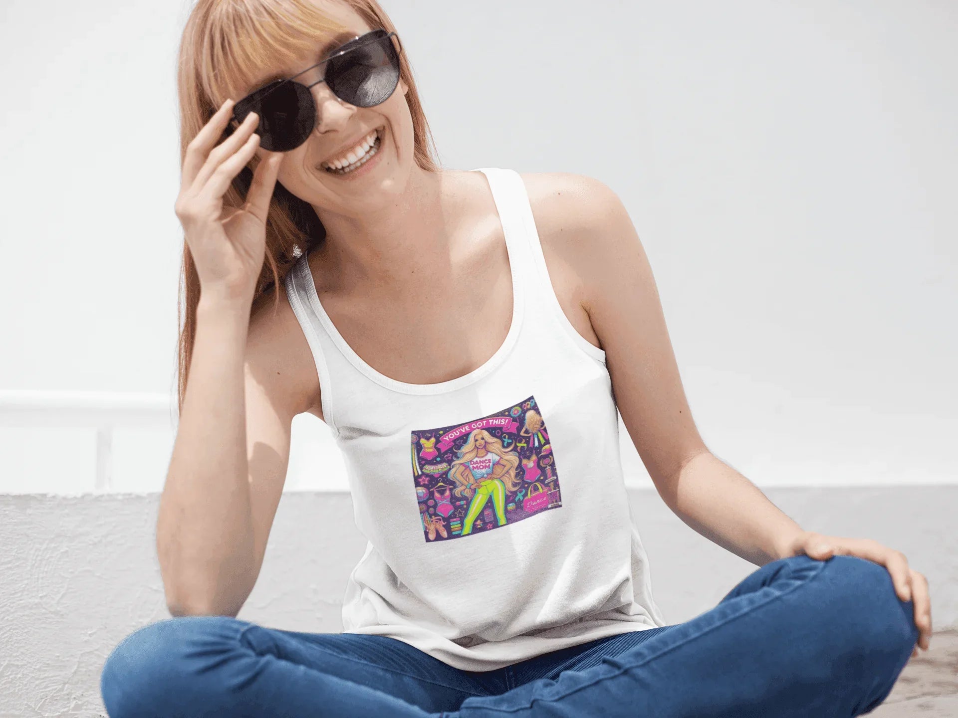 Dance Mom: You've Got This - Blonde (Young) Mom Flowy Racerback Tank - Whippie's