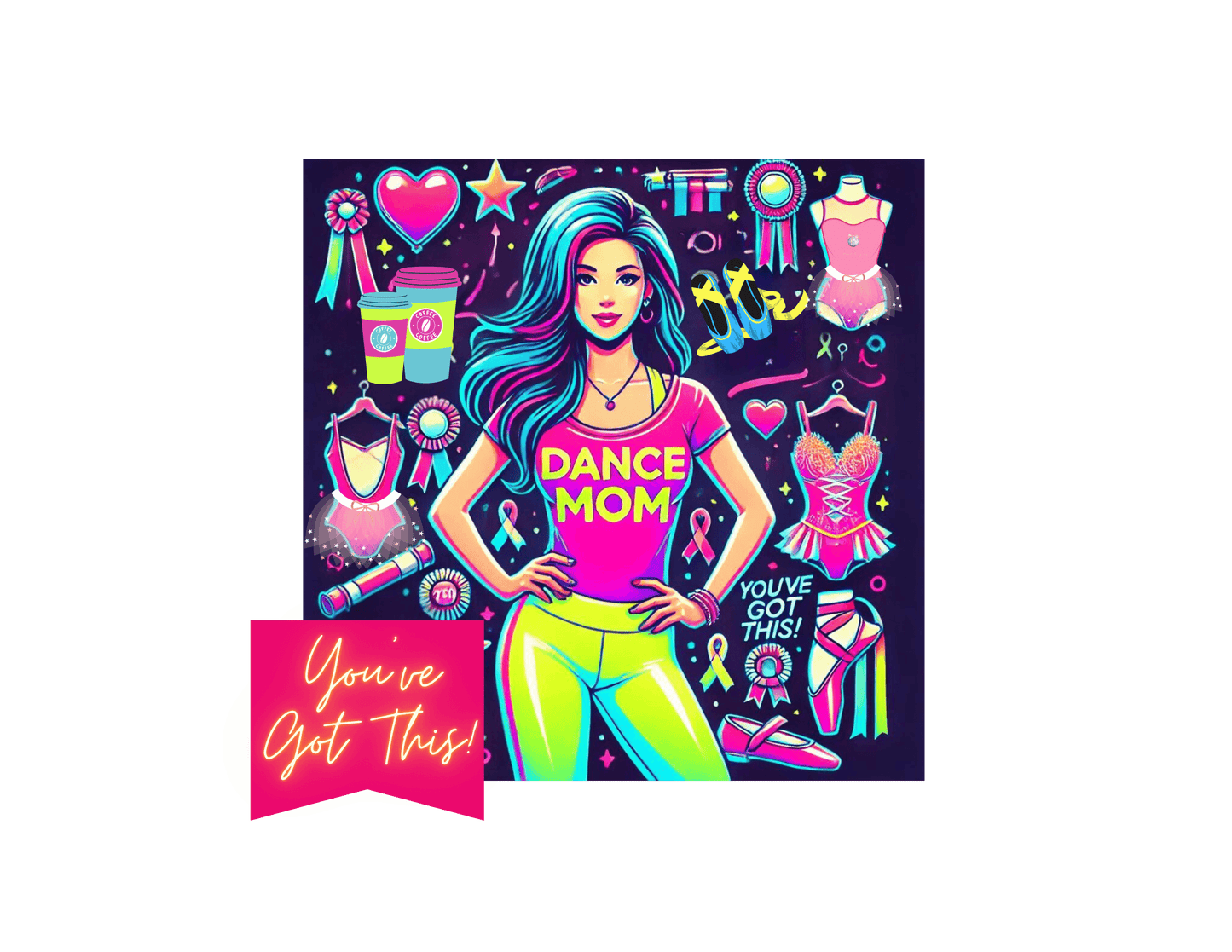 Dance Mom Magic (Blue Hair Mom) - A Colorful Celebration 🌈 - Women's Softstyle Tee - Whippie's