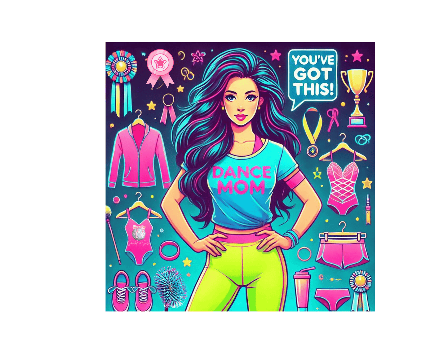 Dance Mom Magic (Black Hair) - A Colorful Celebration 🌈 - Women's Softstyle Tee - Whippie's