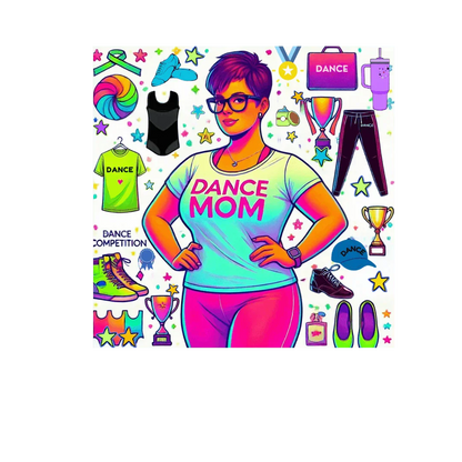 Dance Mom: "You've Got This" - Brunette with Glasses Mom - Short Hair - Boy Dancer - Women's Softsyle Tee - Whippie's