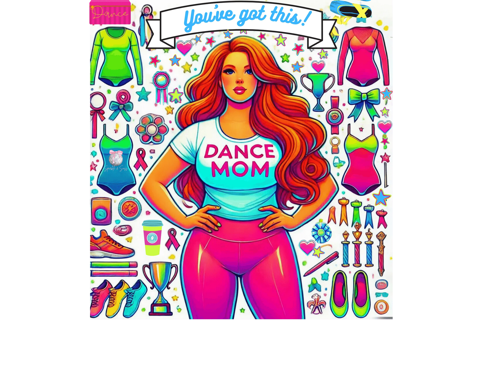 Dance Mom: You've Got This - Red Hair Mom - Curvy - Women's Softstyle Tee - Whippie's