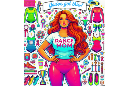 Dance Mom: You've Got This - Red Hair Mom - Curvy - Women's Softstyle Tee - Whippie's