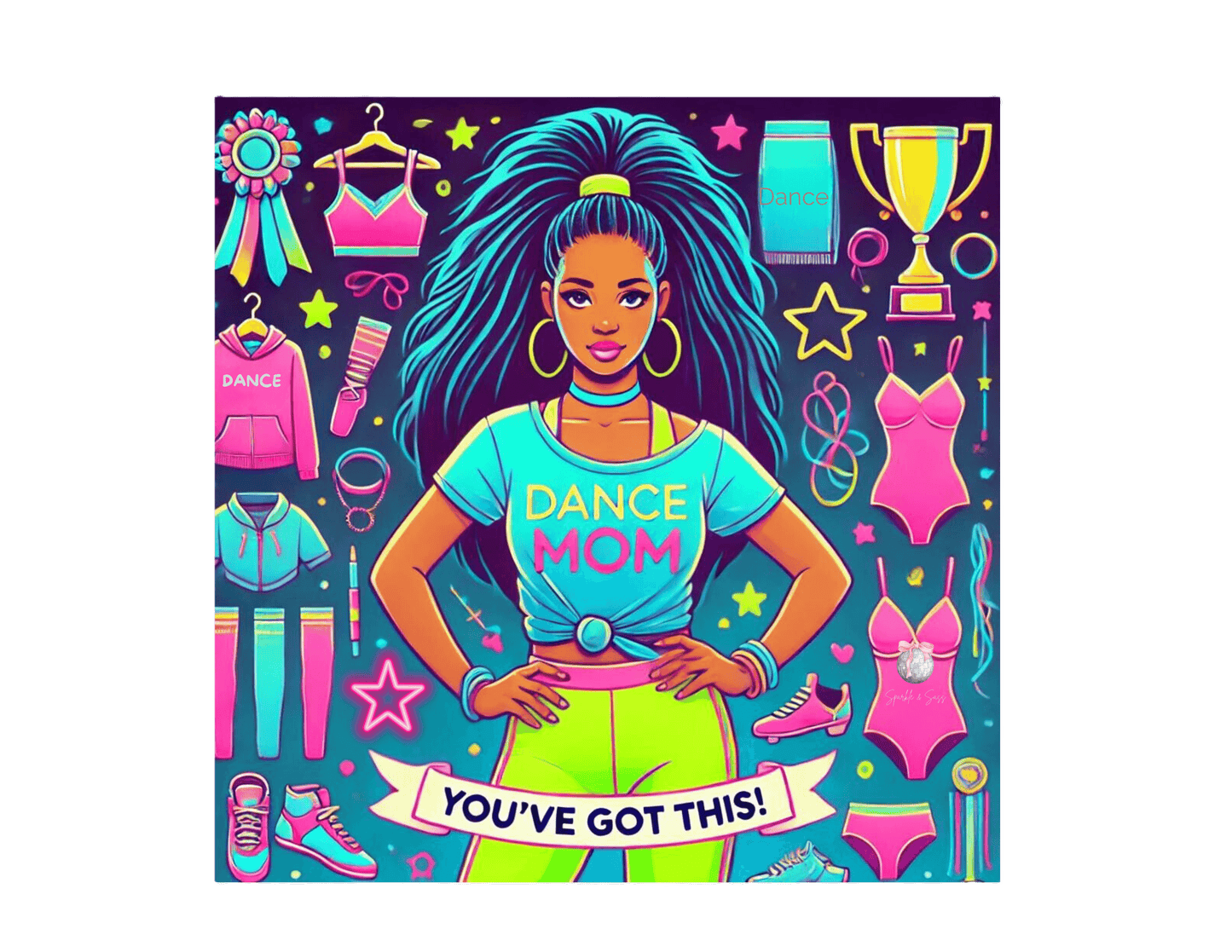 Dance Mom Magic (Young Black Mom) - A Colorful Celebration 🌈 - Whippie's