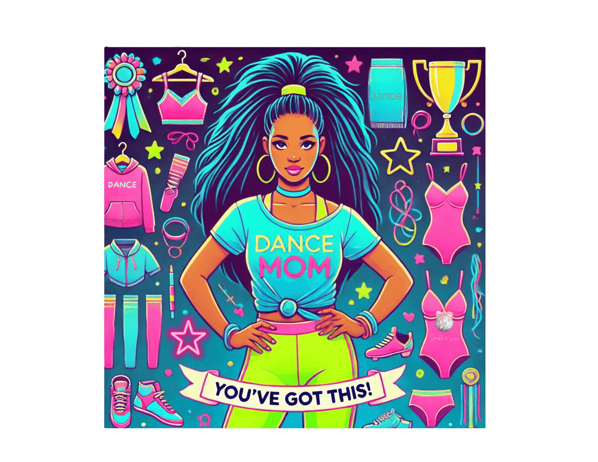 Dance Mom Magic (Young Black Mom) - A Colorful Celebration 🌈 - Whippie's