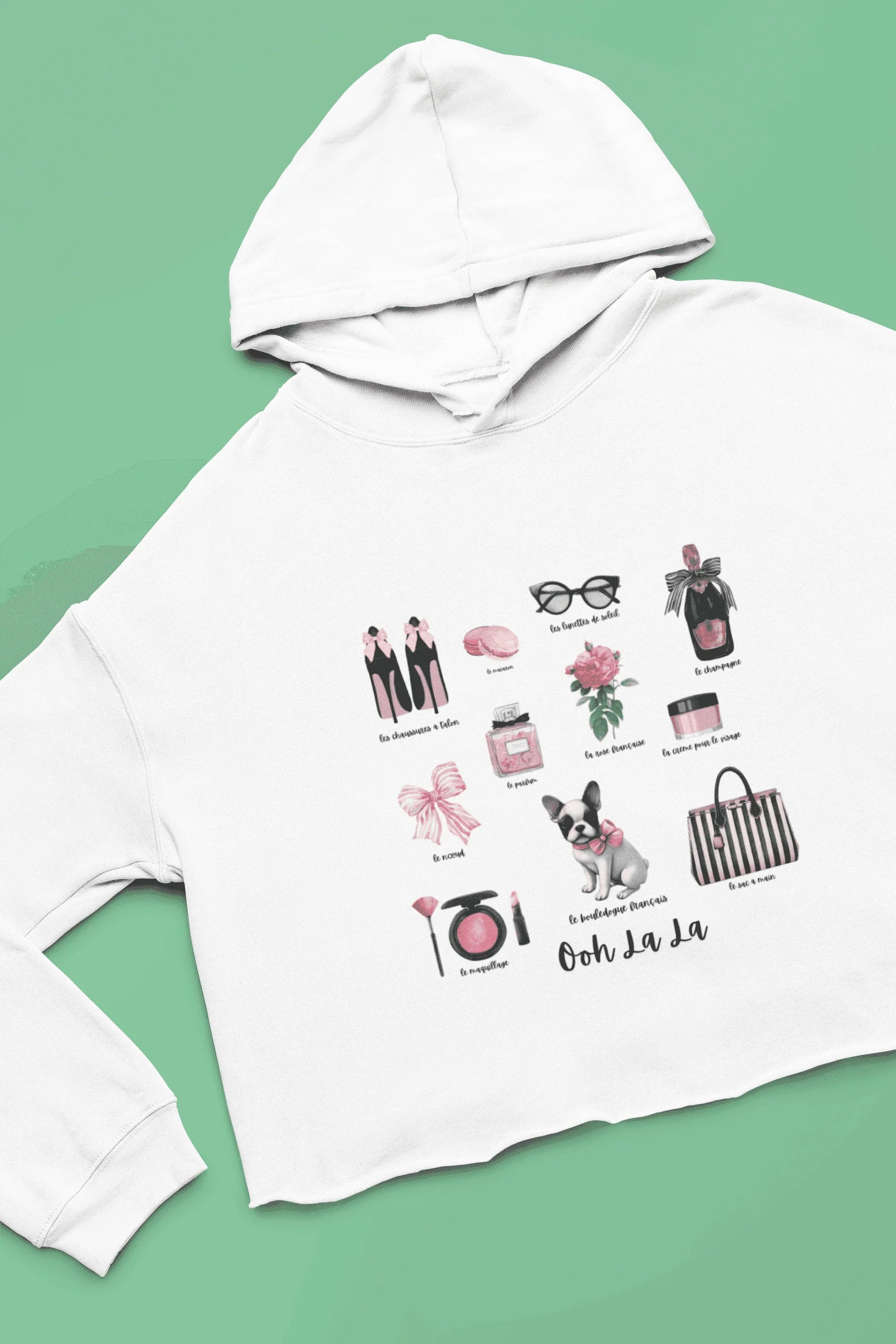 Ooh La La! French Chic Crop Hoodie - Whippie's