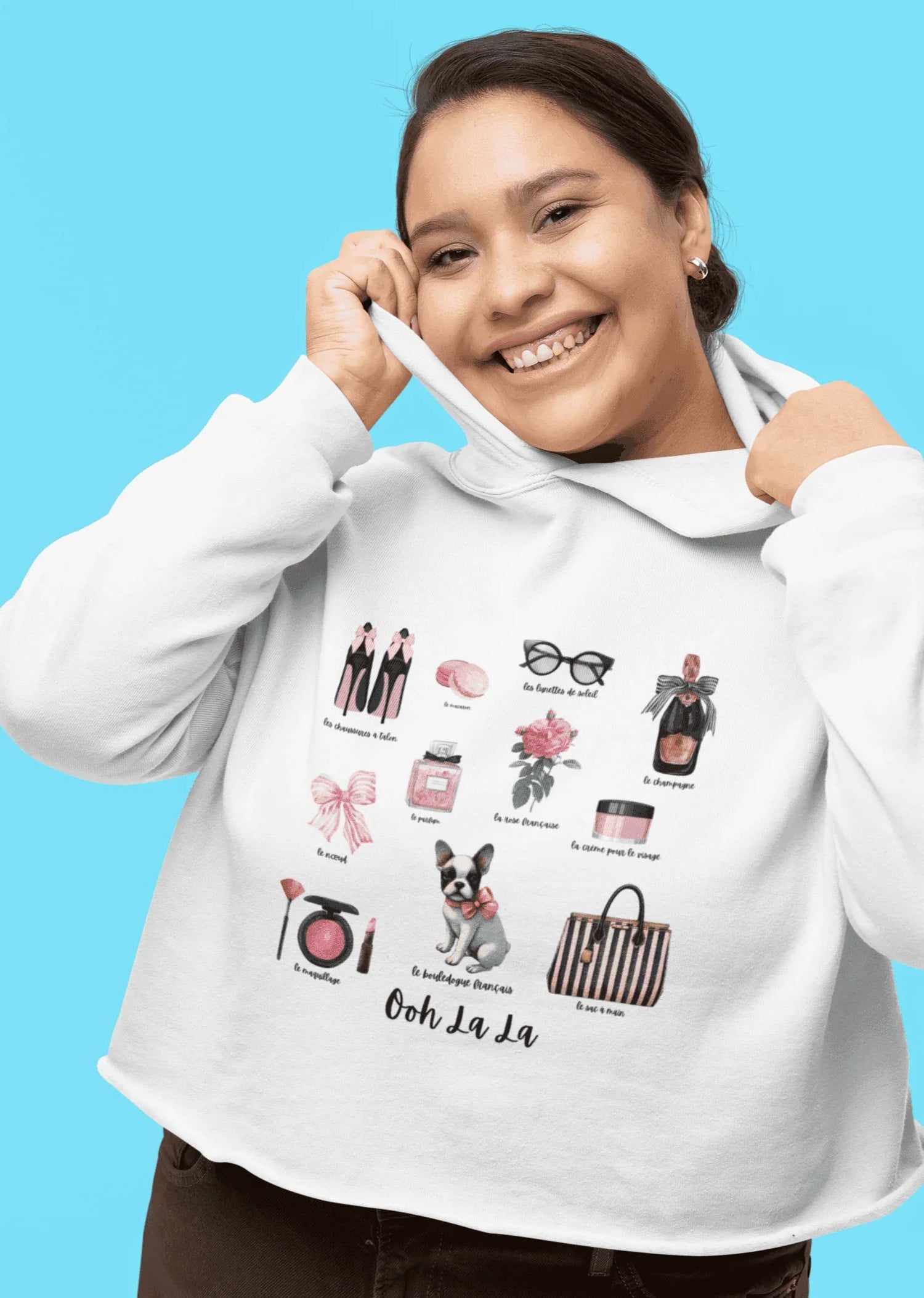 Ooh La La! French Chic Crop Hoodie - Whippie's