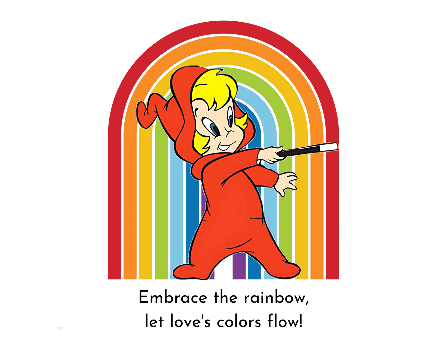 Wendy the Good Little Witch: Rainbow of Love - Unisex Jersey Short Sleeve V-Neck Tee - Whippie's