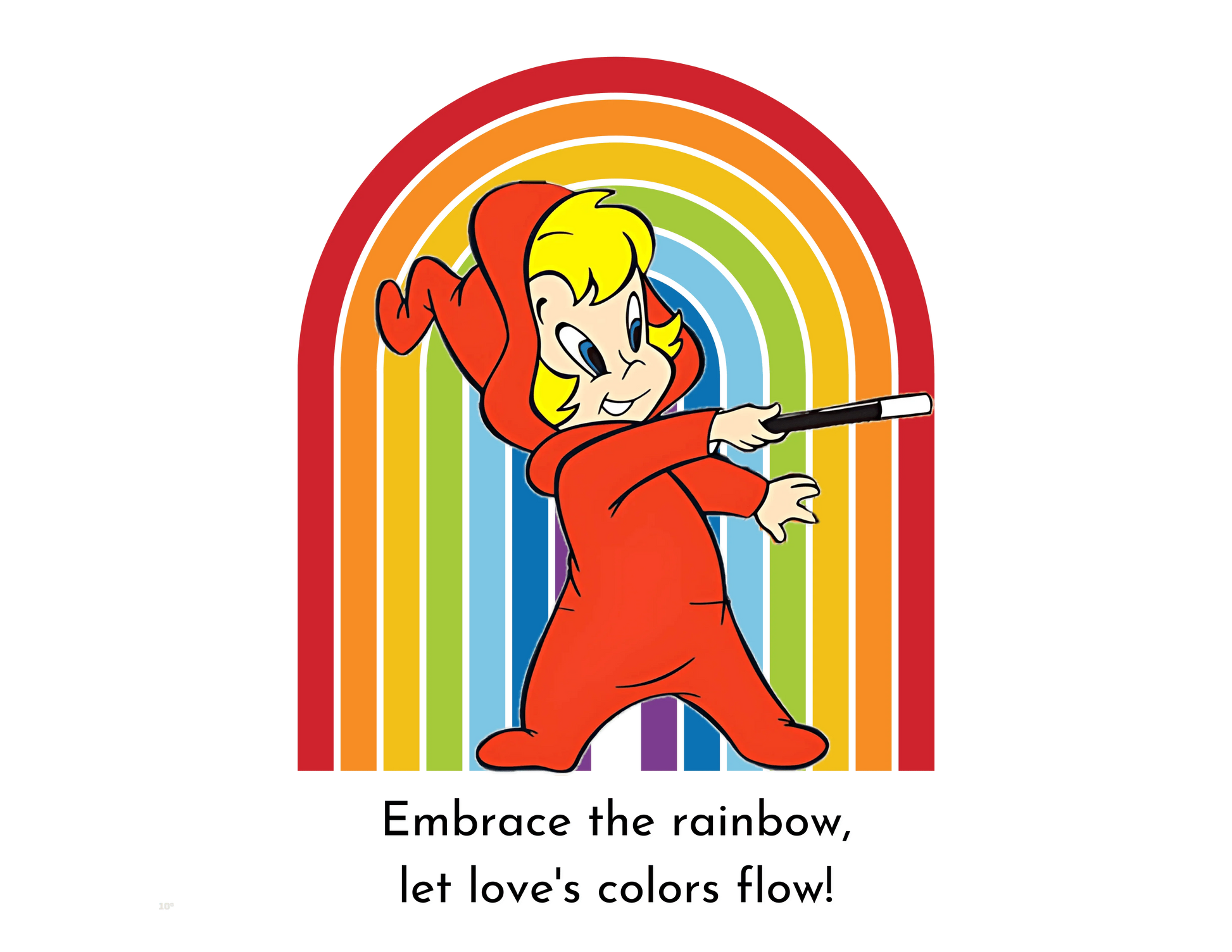 Wendy the Good Little Witch: Rainbow of Love - Unisex Jersey Short Sleeve V-Neck Tee - Whippie's