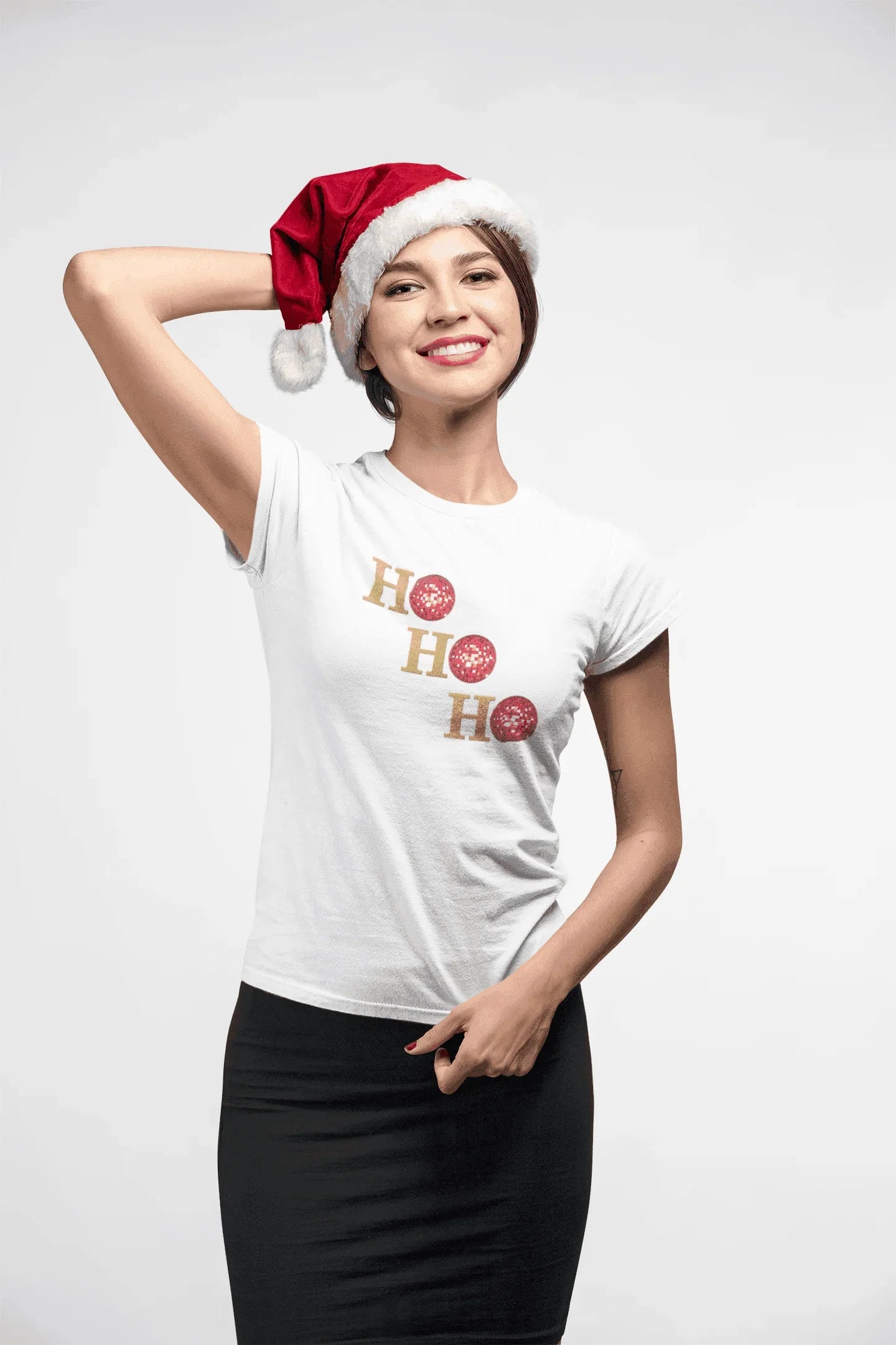 Ho Ho Ho ✨ Women's Softstyle Tee (with Disco Ball O's!) - Whippie's