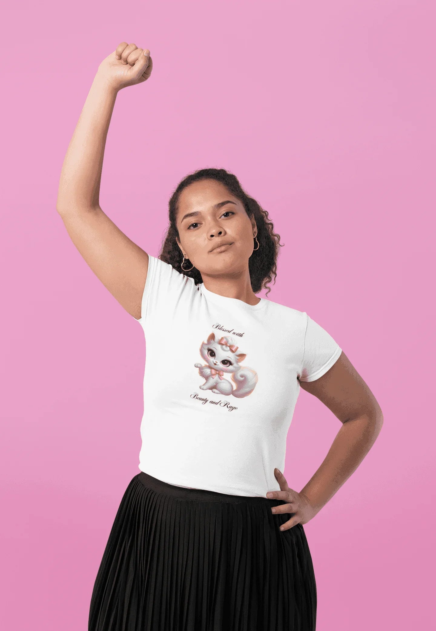 Blessed with Beauty & Rage - Women's Favorite Tee 🐱😈 - Whippie's