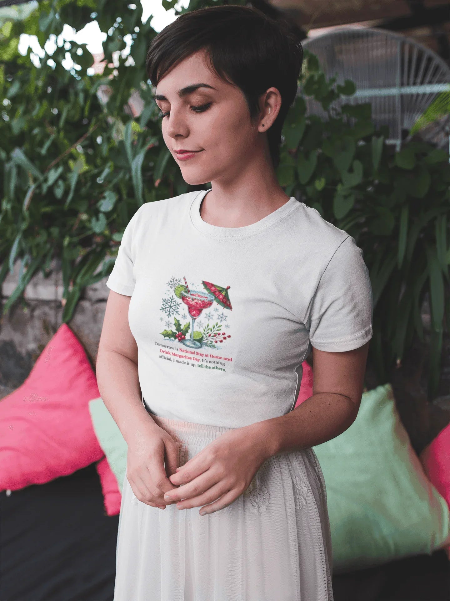 Margarita Day, It's Official (Because I Said So!) - Christmas Edition🍹 - Women's Cotton Tee 🍹 - Whippie's