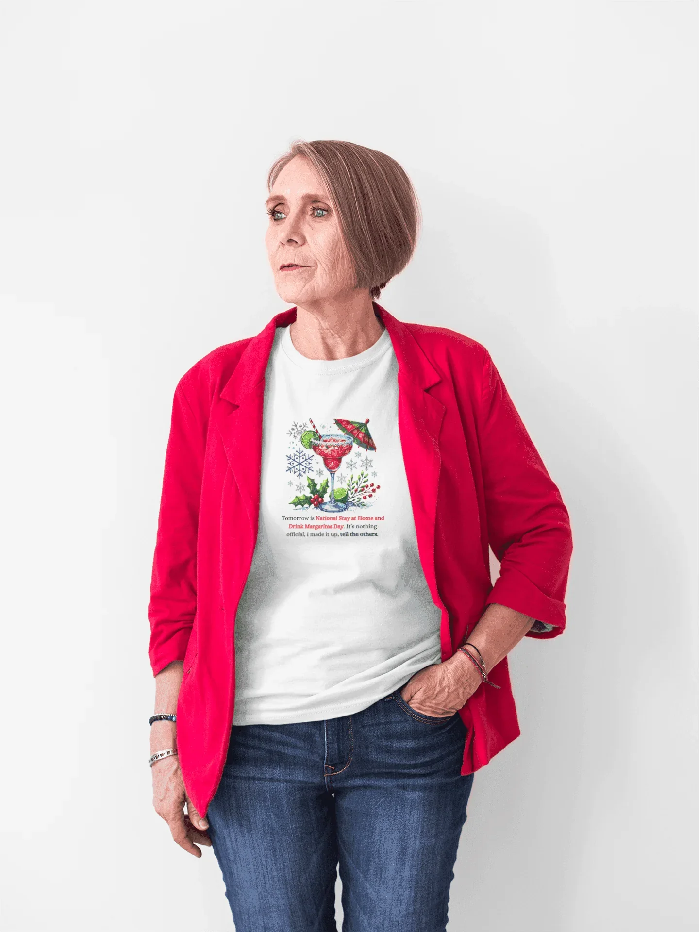 Margarita Day, It's Official (Because I Said So!) - Christmas Edition🍹 - Women's Cotton Tee 🍹 - Whippie's