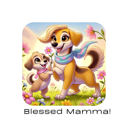Blessed Mamma - Dog and Puppy 🐶💐 Ladies' V-Neck Tee 💖 - Whippie's