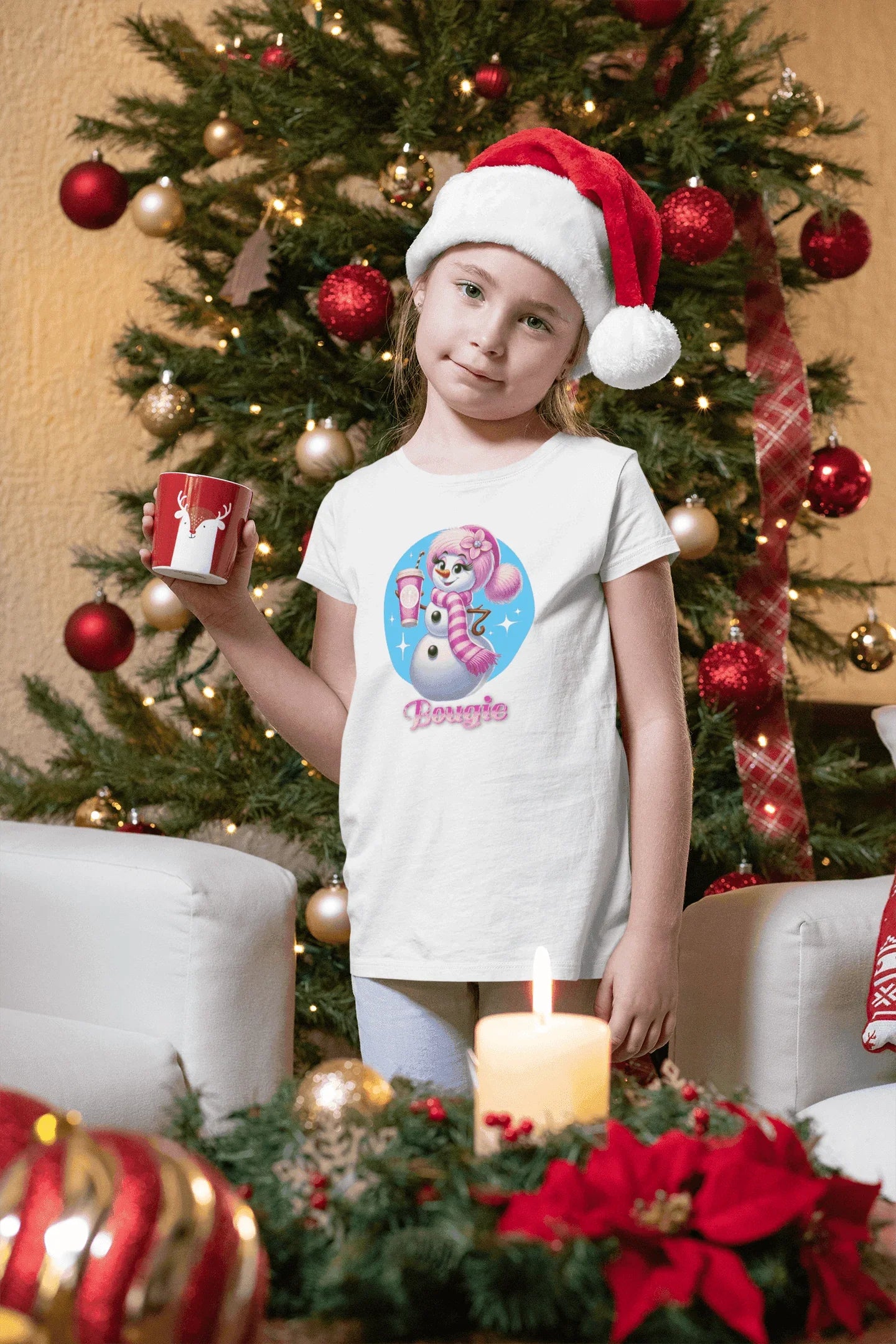 Bougie Snowwoman ❄️ ☕ ✨ Youth Short Sleeve Tee ✨ - Whippie's