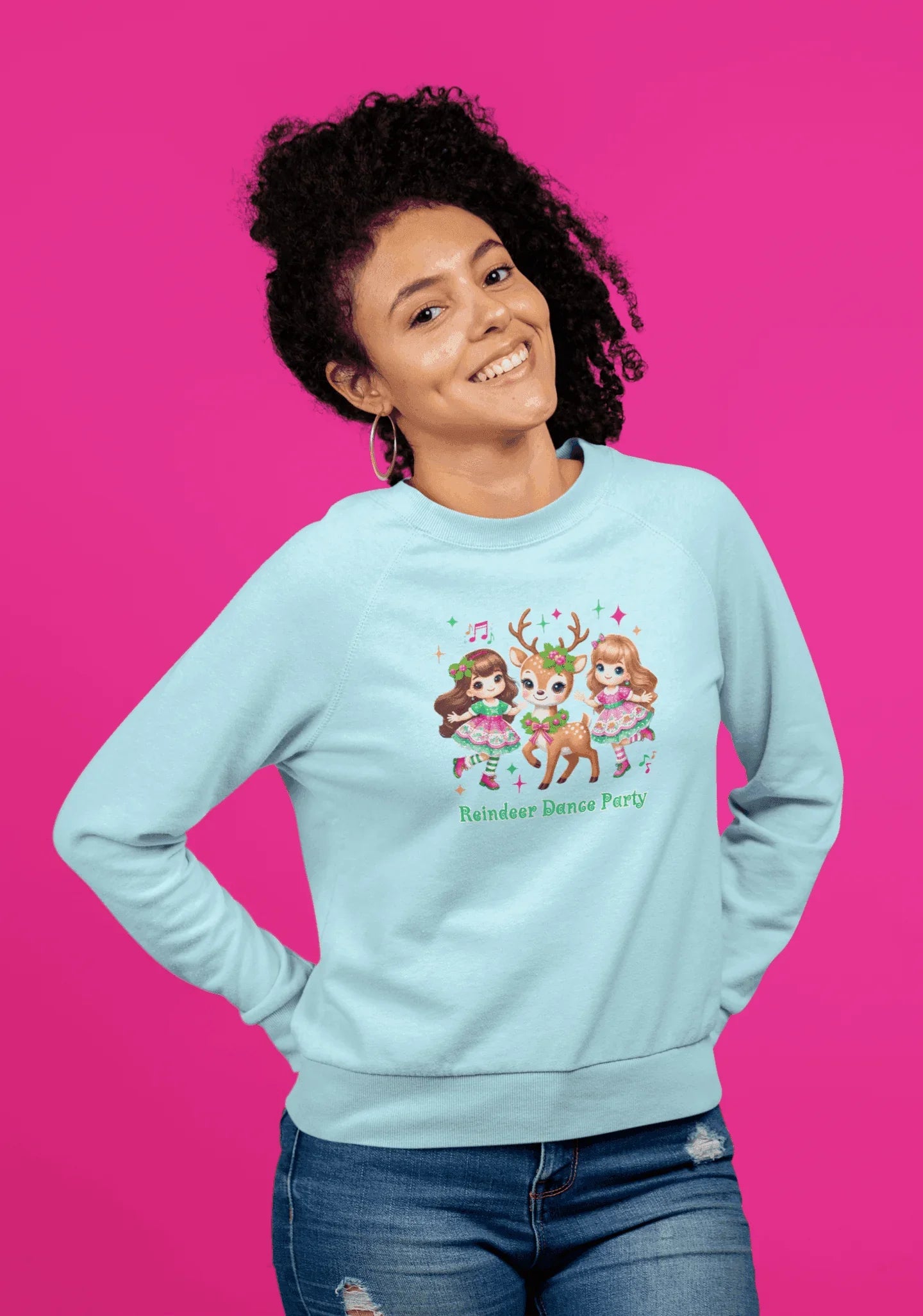 Reindeer Dance Party 🦌 Unisex Fleece Sweatshirt 🎄🎁 - Whippie's