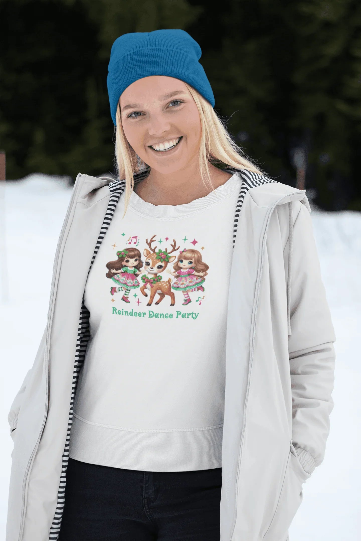 Reindeer Dance Party 🦌 Unisex Fleece Sweatshirt 🎄🎁 - Whippie's