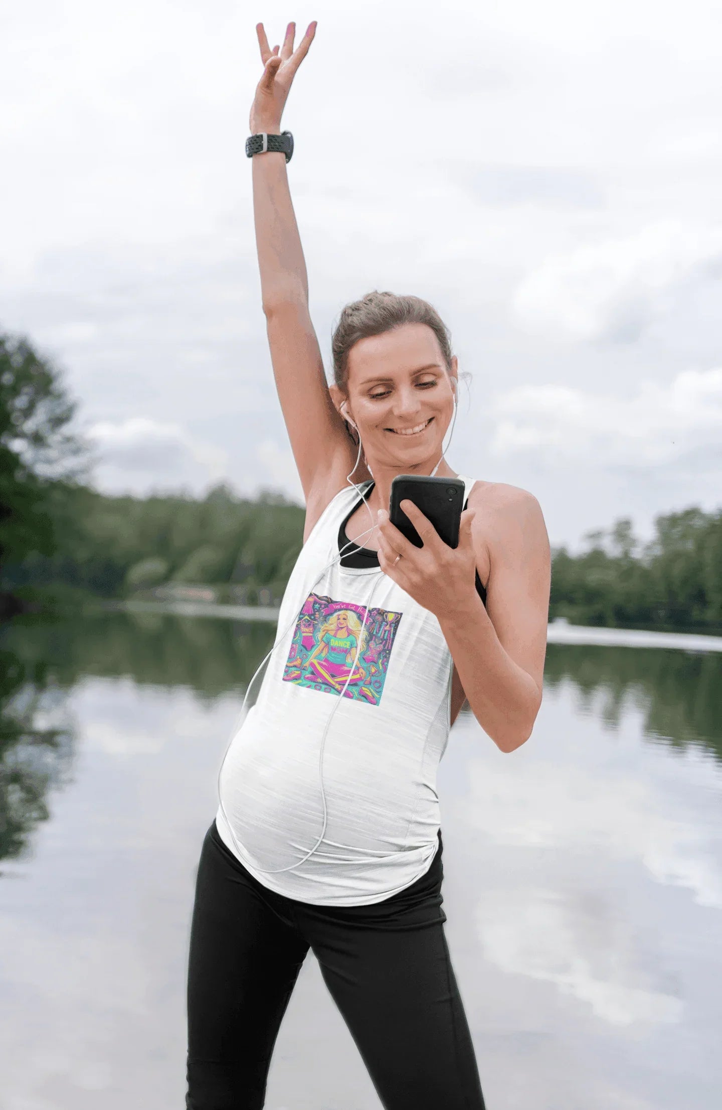 Dance Mom: You've Got This - Blonde Mom - Sitting - Women's Flowy Racerback Tank - Whippie's