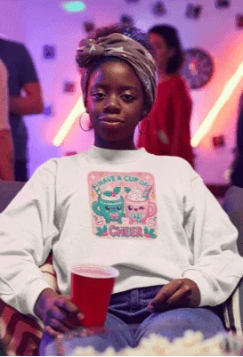 ☕ Have a Cup of Cheer! 😊 Unisex Fleece Sweatshirt ✨ - Whippie's