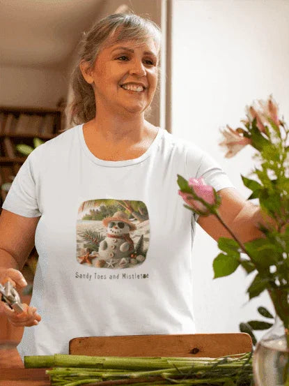 🏖️ Sandy Toes & Mistletoe ☃️ Women's Tee ✨ - Whippie's