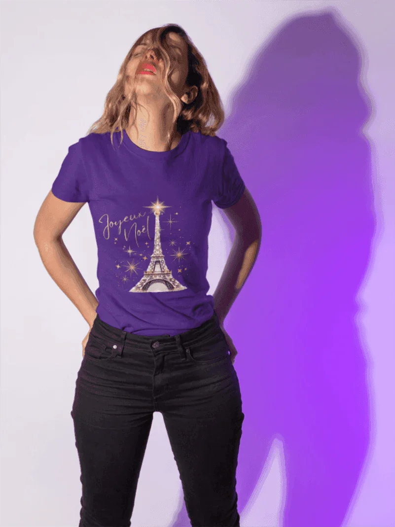 ✨ Joyeux Noël Women's Tee 🗼 A touch of Parisian elegance. - Whippie's