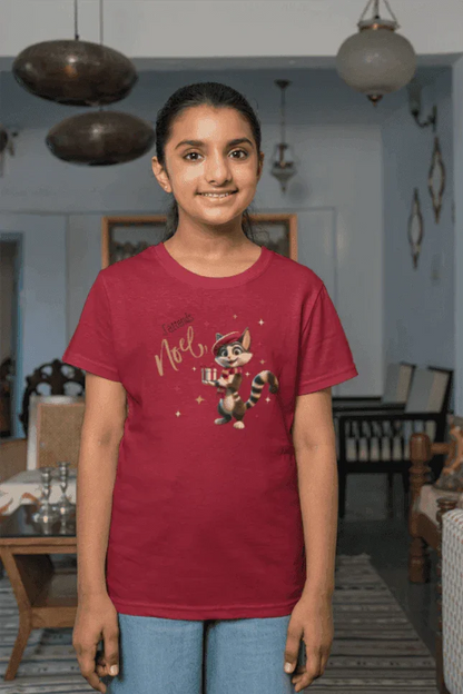 J'attends Noël 🐈‍⬛ Youth Midweight Tee 🎄 A purr-fectly Parisian Christmas for your little one! - Whippie's