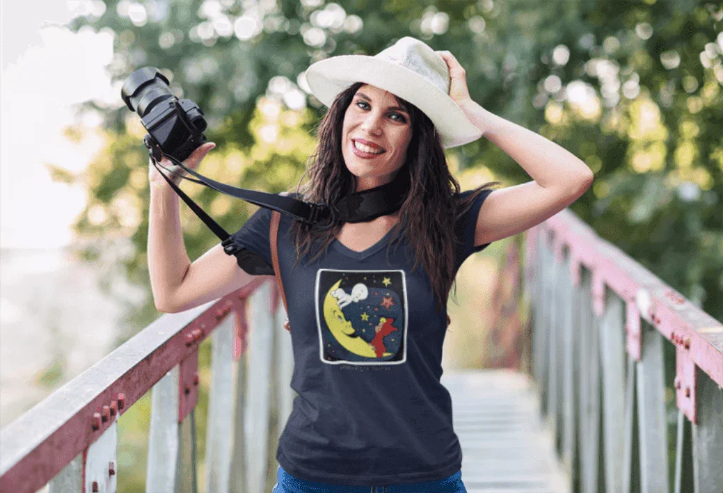 Moonlight Besties - Unisex Jersey Short Sleeve V-Neck Tee - Whippie's